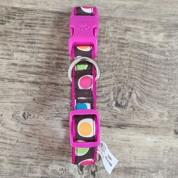Top Paw Pink Groovy Dot Collar for Dogs - Size Small Neck 9-17" Adjustable - Picture 2 of 6